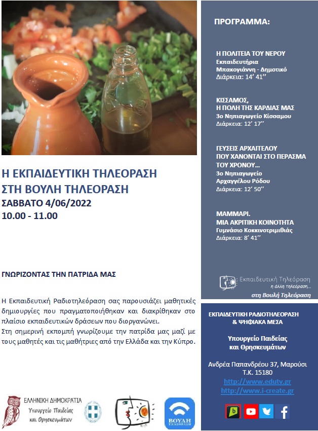 ΠΡΟΓΡΑΜΜΑ ΒΟΥΛΗ 4 06 2022